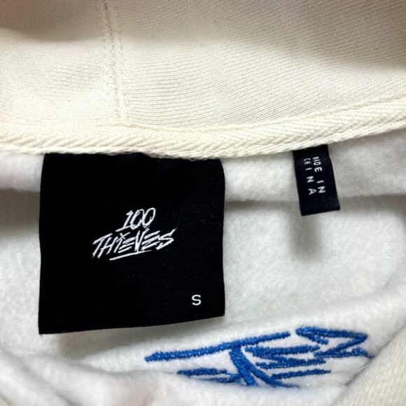 100‎ Thieves Small Embroidered No Camping Szn 2020 White Bone Pullover Hoodie - Picture 10 of 16